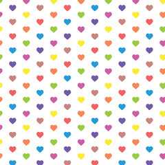 Colorful Heart Pattern Background with Stroked Mini Hearts for Love, Valentine, Cute Design