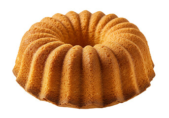 Bundt cake isolated on transparent background culinary dessert concept