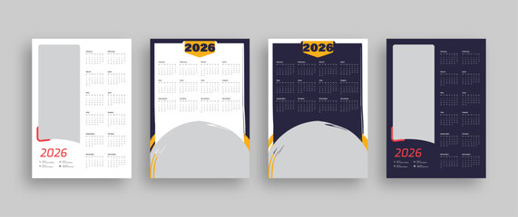 2025 one page corporate calendar template | Professional wall calendar design set for businesses