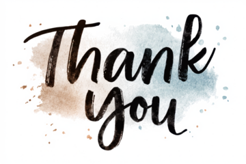 Elegant thank you card with watercolor splashes a handwritten message of gratitude perfect for expressing appreciation and kindness