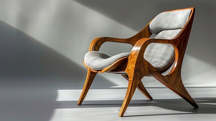 Stylish pink sofa with modern lighting and abstract wall art