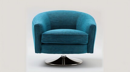 Turquoise velvet lounge chair with stylish round design