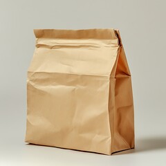 Simple brown paper bag isolated on a clean background.