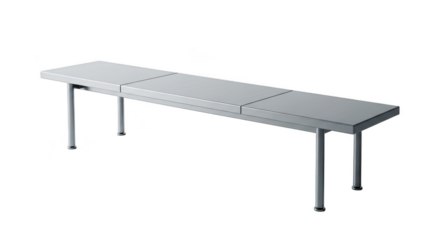Modern gray folding table isolated on transparent background for conference room