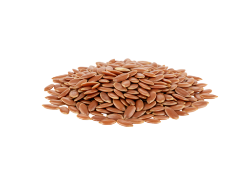 Pile of flax seeds isolated on transparent background