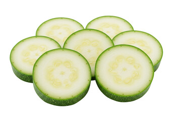 Sliced vegetable arrangement isolated on transparent background