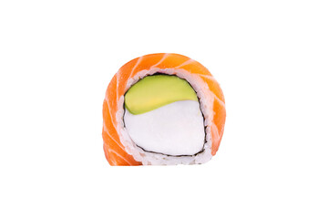 Philadelphia sushi roll with salmon topping, avocado and cream cheese

Classic salmon topped uramaki with avocado and cheese