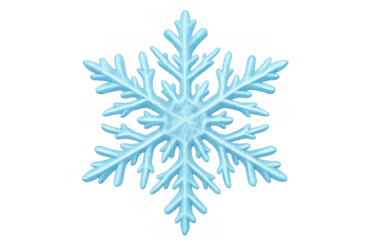 Blue snowflake crystal creating frozen winter decoration