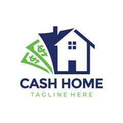 Cash Home Logo Design. Minimalist and Modern. Vector illustration