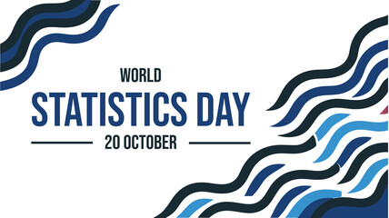 World statistics Day banner design, clean and modern design on white backdrop, perfect for posters, flyers, and digital use illustration
