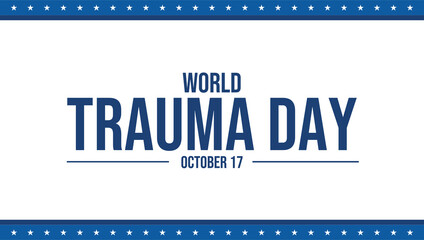 World Trauma Day banner design, clean and modern style on white background, perfect for posters, flyers, and digital use illustration