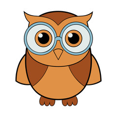 adorable cartoon owl with oversized glasses