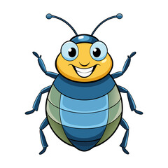 cartoon beetle with shiny shell and smile