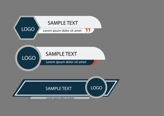Modern Lower Third Banner Template with Logo Space for Video Titles and Streaming Graphics