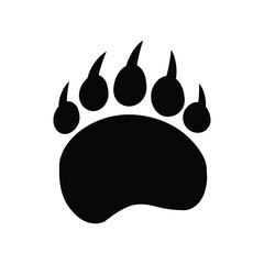 Bear footprint icon, simple flat style isolated on transparent background
