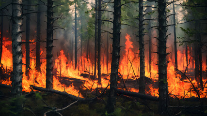 Fire in the forest	