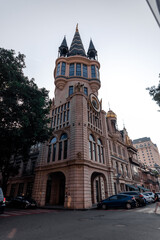 Fototapeta premium Building with astronomical clock on Europa Square in Batumi