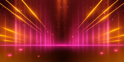 Abstract design with colorful lights creating a shiny disco party background for a music show event
