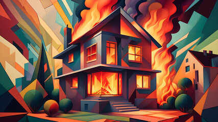 Fire in the house	