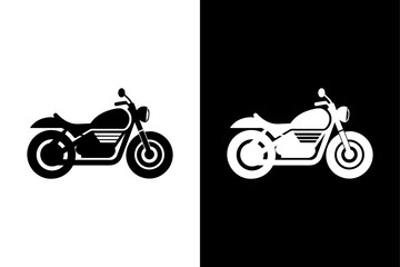 Obraz premium Modern Motorcycle Icon – Black and White Transport Graphic.