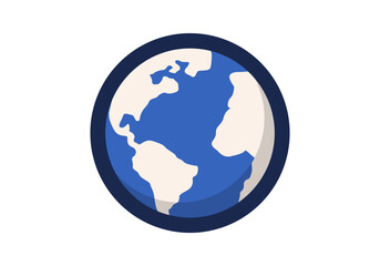 Globe flat colored vector icon, simple earth illustration for global travel and exploration themes.