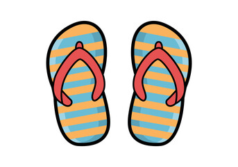 Flat colored flip flops vector icon, simple summer footwear design for beach and vacation themes.