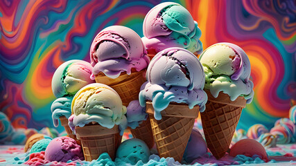 Colorful ice cream	