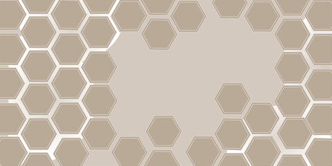 Geometric pattern of a seamless vector hexagonal honeycomb design texture in gray. backdrop, cell, business, tile, metal, bee