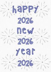 Cute Happy New Year 2026 EPS Illustration for Gifts and Posters