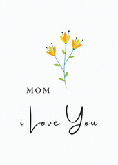 Cute Love You Mom EPS Illustration for Mother's Day Gifts