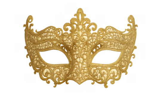 Gold venetian masquerade mask celebrating carnival