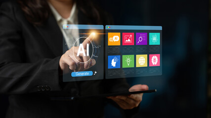 A user interface for a generative AI platform. This technology uses machine learning to create new digital content, automate tasks, and provide intelligent solutions. Fermion