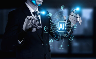 A generative AI assistant displays its core platform capabilities. This technology demonstrates its use in business automation, data analysis, and creating innovative solutions. Fermion