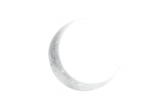 Crescent moon phase showing new moon