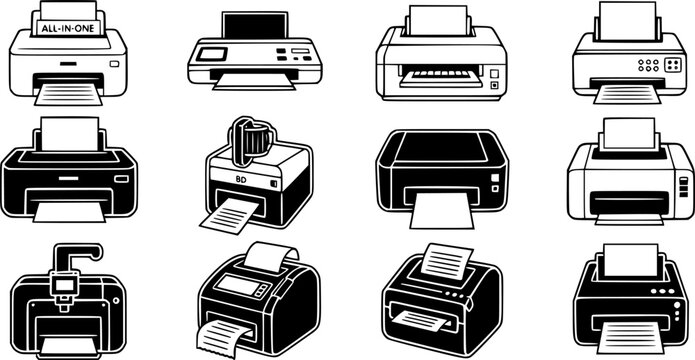 Set of printer vector icon