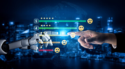 An AI system for analyzing customer satisfaction feedback and five star ratings. Measuring user experience with AI to improve service quality. Motif