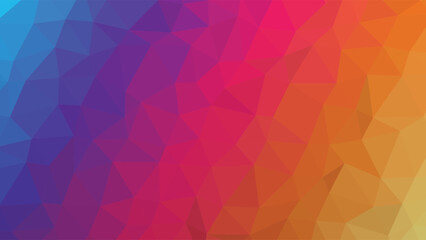 Vibrant abstract geometric background with a smooth gradient transitioning from cool blue to warm orange and pink hues