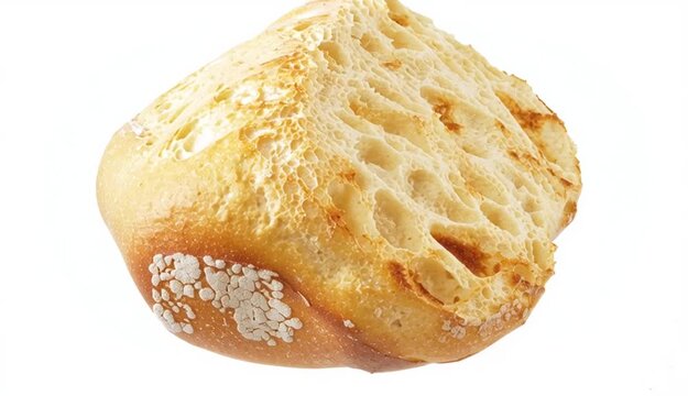 Delicious ciabatta isolated on white, top view
