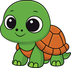 Fototapeta premium Cute Kawaii Turtle Clipart ESP File
