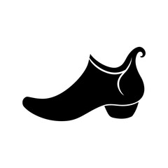 Elf shoe silhouette vector on white background