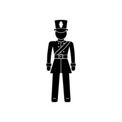 Toy soldier silhouette vector on white background