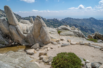 Landscape in La Pedriza, a large granite batholith in the Guadarrama Mountains, Spain