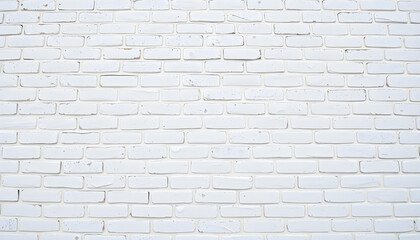 Fototapeta premium white brick wall, masonry pattern of painted stone and concrete. Generative AI