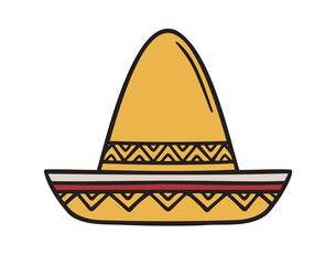 mexican hat icon doodle hand drawn. colorful cartoon line drawing clipart symbol