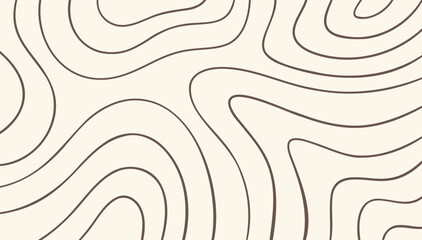 Wavy beige contour line background in neutral tones, abstract soft line pattern