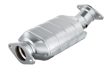 Fototapeta na wymiar Car catalytic converter metallic. 3D rendering