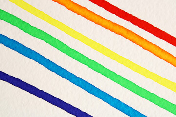 Obraz premium Lines with rainbow colors made with watercolor, backgrounds and textures
