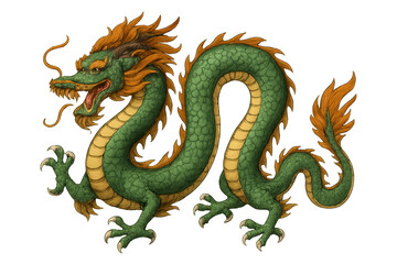 Obraz premium Loong dragon creature smiling mythical illustration