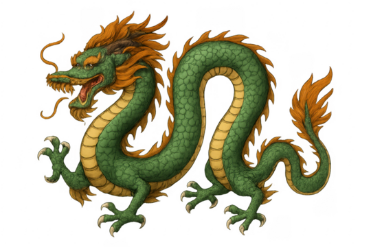 Loong dragon creature smiling mythical illustration