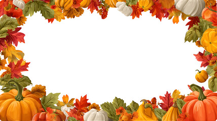 Beautiful frame autumn leaves. Watercolor handpainted illustration. Isolated on white background. Can be used in greeting card, halloween invitation, thanksgiving day, design, wallpaper, 
